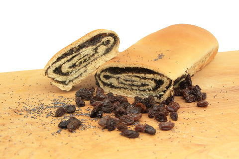 Freshly Baked Poppy Seed Roll W/ Raisins